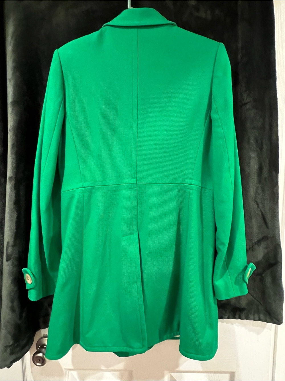 Banana Republic Kelly green coat welt pockets-perfect..never worn - Picture 4 of 5